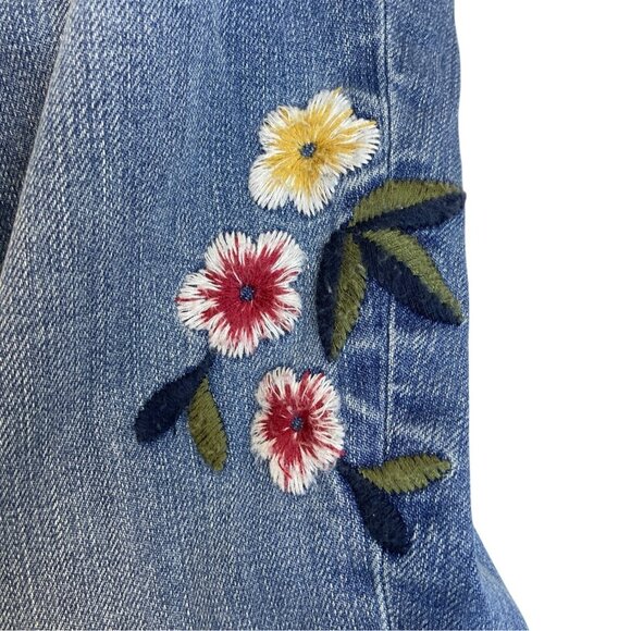 Talbots Women's Blue Medium Wash Embroidered Mid-Rise Jeans Sz 6 - New - Picture 6 of 12